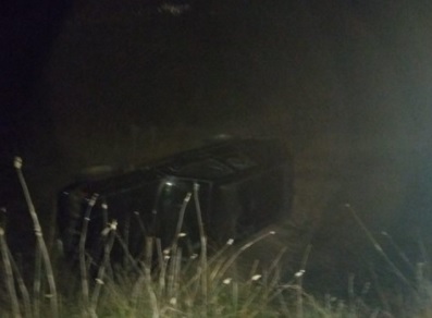 Así quedó la camioneta de Iorio tras volcar cerca de Sierra de la Ventana