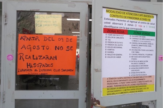 El CAPS del barrio Badén no realizará más hisopados