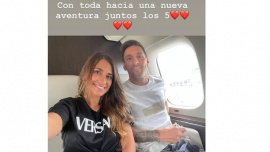 Antonela Roccuzzo compartió una foto desde el avión con Messi: “Hacia una nueva aventura”
