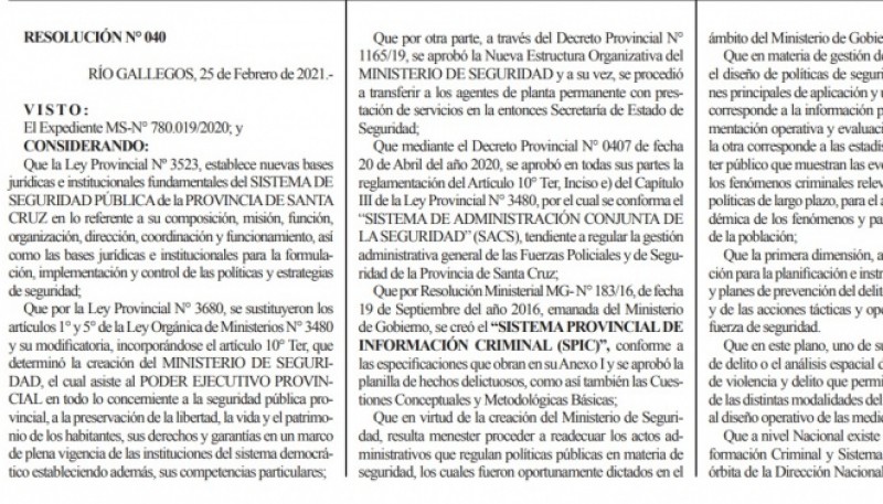 Extracto del Boletín Oficial.