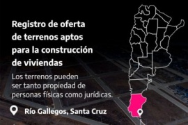 Desde Santa Cruz se podrá acceder al registro de oferta de terrenos aptos para vivienda unifamiliar