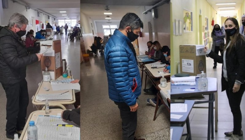 Jorge Arabel, Carlos Alegría y Malen Villalba votaron en El Calafate.