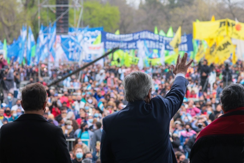 Alberto Fernández encabezó el acto.