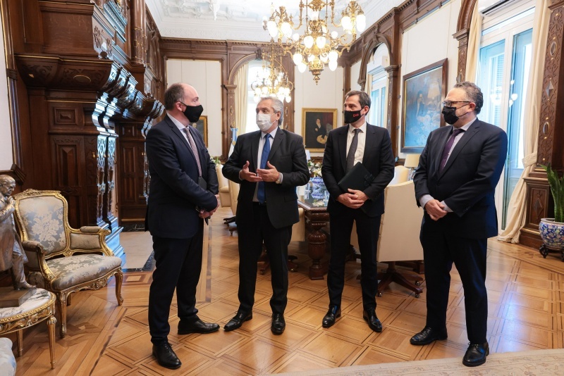 Los recibió en Casa Rosada. 