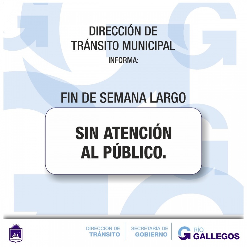 Horarios de la Municipalidad para el finde largo.