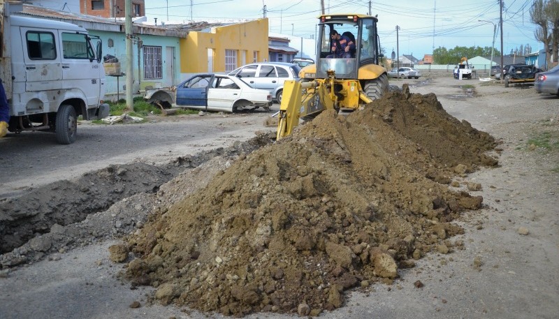 Obras públicas en la ciudad.