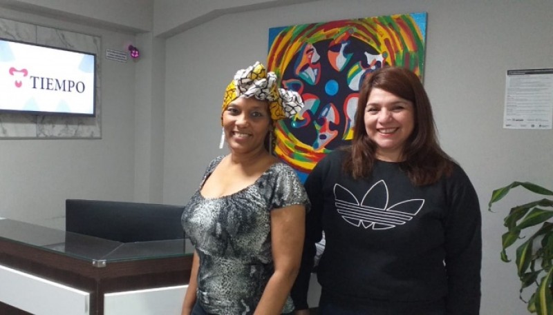 Maika y Karina, organizadoras de “África en el Sur”.