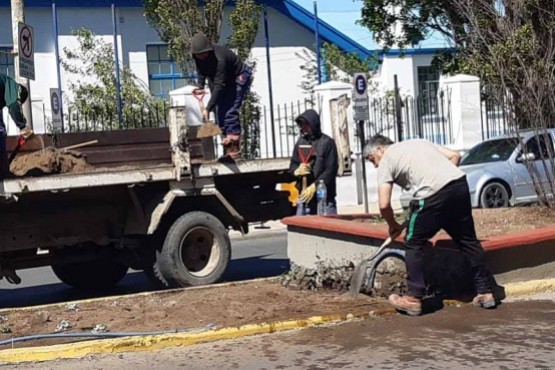 Trabajos en el bulevar de San Martín.