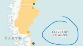 Investigan inclusión de mapa de Malvinas con denominación inglesa en cuadernillo digital