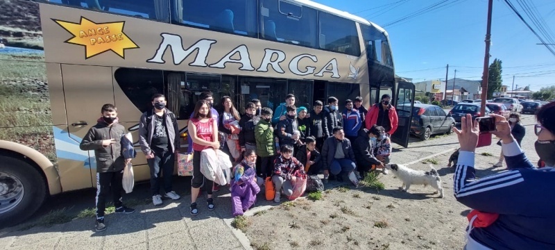 Los chicos viajaron felices de la vida.