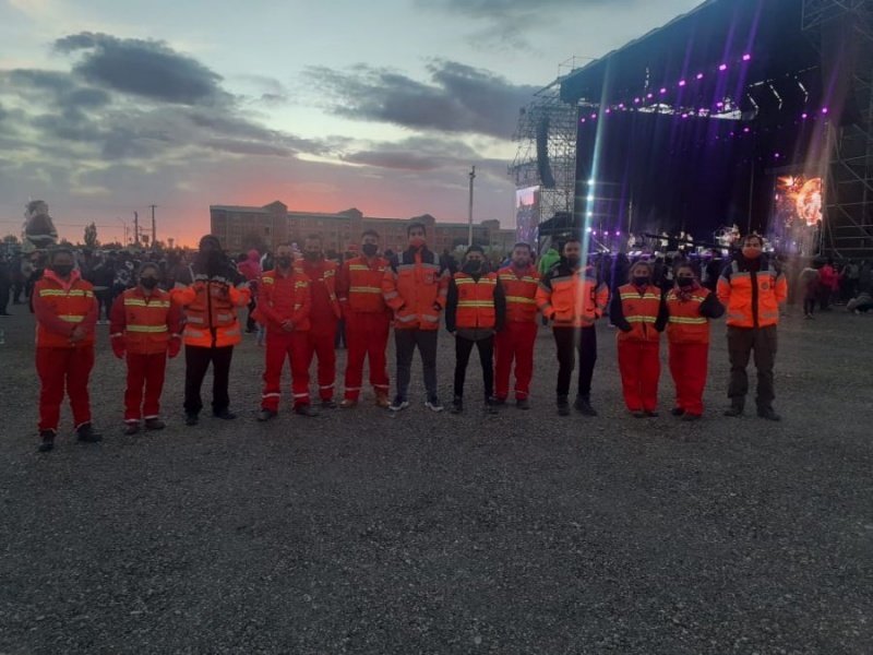 Operativo en el festival.