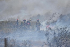 Continúan los trabajos para extinguir el incendio al norte de Puerto Madryn