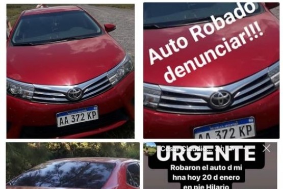 Rodado que fue robado el jueves en Córdoba.