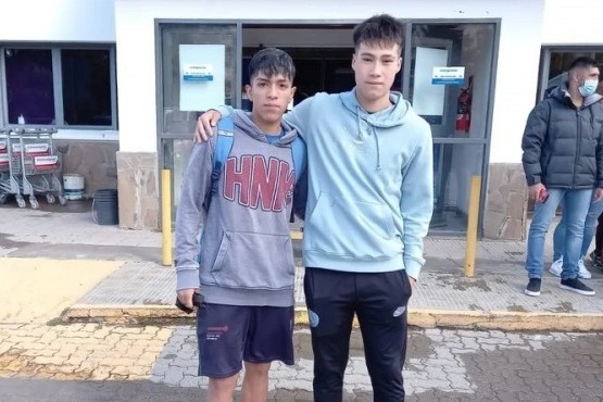 Ortega y Payal en el aeropuerto de Esquel.