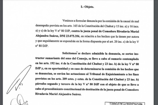 La denuncia de la destitución de Mariel Suárez. 