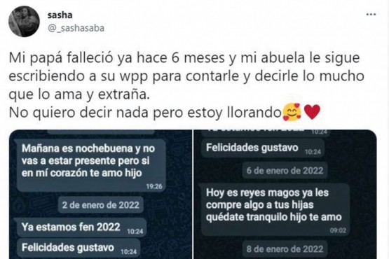 Su padre murió de Covid y su abuela le sigue mandando mensajes de texto