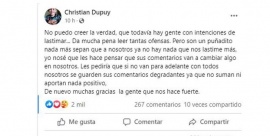 El duro descargo del papá de Lucio Dupuy por los comentarios de las redes sociales: “Ganas de lastimar”