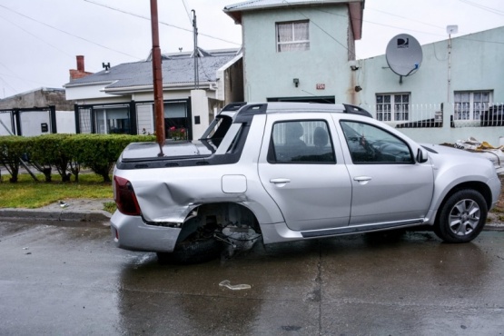 Así quedó la Renault Oroch tras ser chocada (Fotos: C.Robledo).