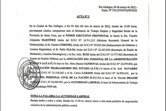 El Gobierno presentó nueva propuesta salarial para la Administración Central