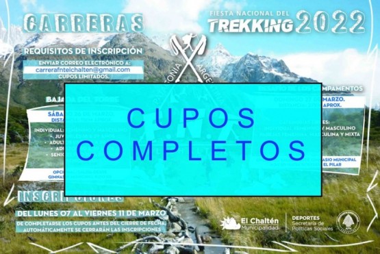 Carreras Fiesta Nacional del Trekking 2022: se completaron los cupos para las competencias