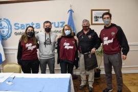 Alicia Kirchner recibió a integrantes del Club de Básquetbol San Miguel de Río Gallegos