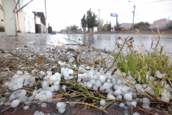 Granizó en Río Gallegos. 