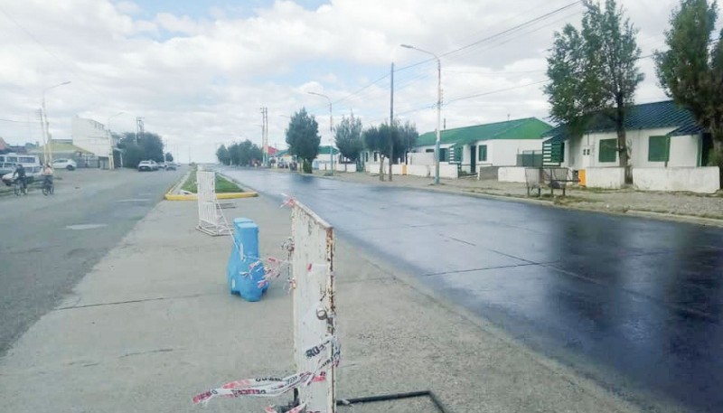 Trabajos en la avenida Perón.