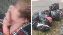 Hallaron a una beba recién nacida abandonada entre bolsas de basura