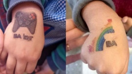 Denuncian que el Gobierno porteño puso tatuajes temporales publicitarios a alumnos de una escuela