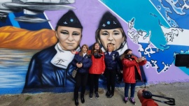 Alicia Kirchner acompañó la inauguración de mural a las veteranas de Malvinas