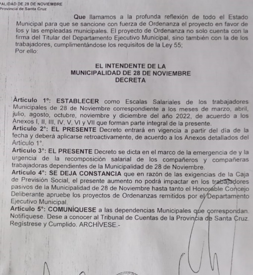 Decreto 127 dispuesto por Españón.
