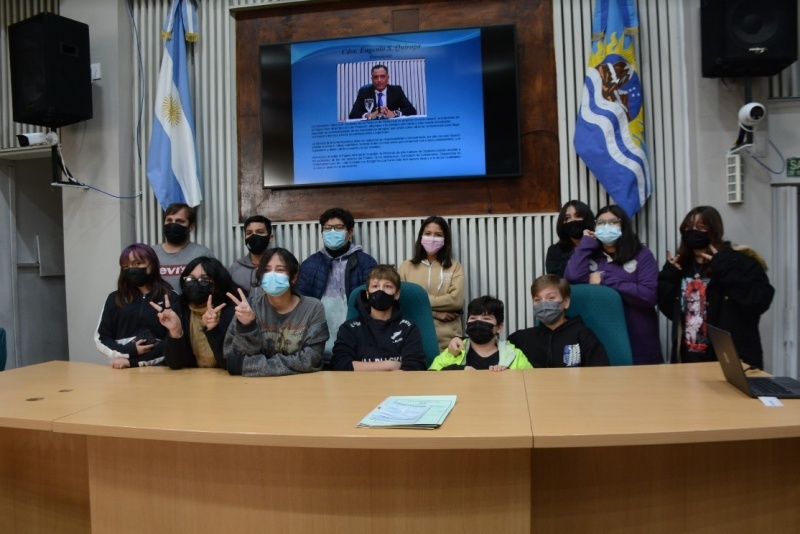 Los estudiantes en la Cámara.