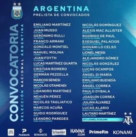 Argentina sorprende y da a conocer su prelista para la Finalissima ante Italia