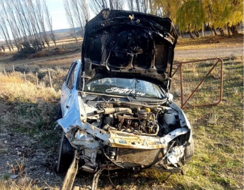 Estado en que terminó el Corsa tras el incidente fatal. 