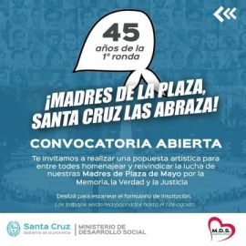 Convocan a participar de "Madres de la Plaza, Santa Cruz las abraza"