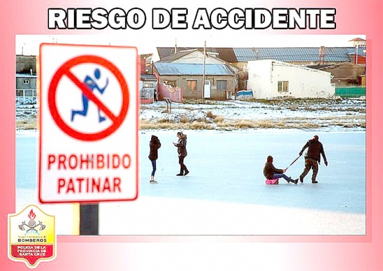 No está permitido patinar ni jugar en las lagunas. 