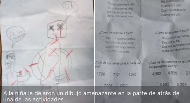 El dibujo que le dejaron.