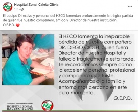 El médico que falleció en el avión fue director del Hospital de Caleta Olivia