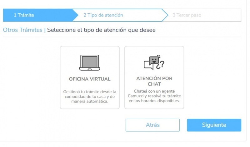 Página virtual para realizar trámites, sin opción para sacar un turno y que exista atención presencial