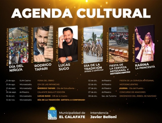 Javier Belloni presentó la agenda cultural de El Calafate