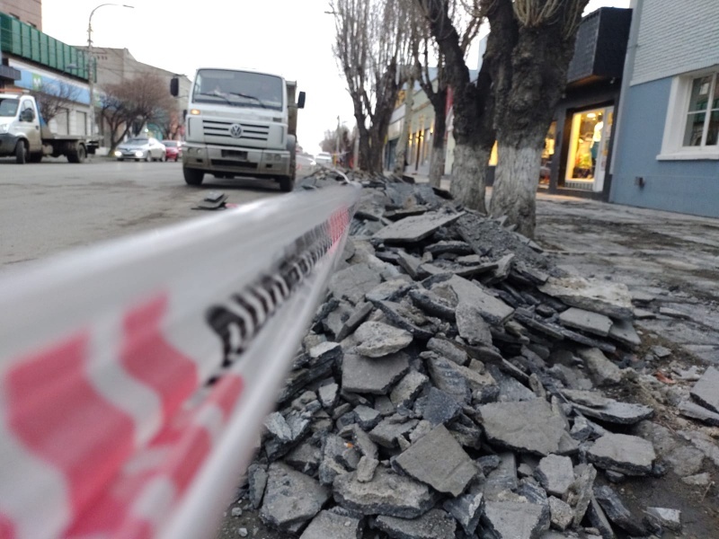 Trabajos en la Avenida Kirchner. (Foto: C.G.)