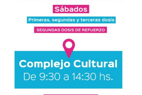 Concretan jornadas de vacunación los días sábados en el Complejo Cultural Santa Cruz