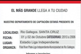 Evaluadores de River Plate viajarán a Río Gallegos a buscar nuevos talentos