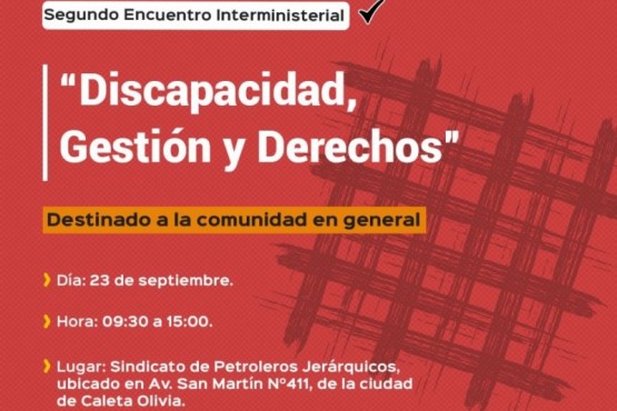 Invitan a participar del Segundo Encuentro Interministerial “Discapacidad, Gestión y Derechos”