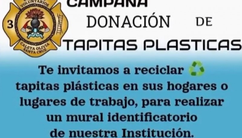 Bomberos Voluntarios iniciaron una campaña de recolección de tapitas 