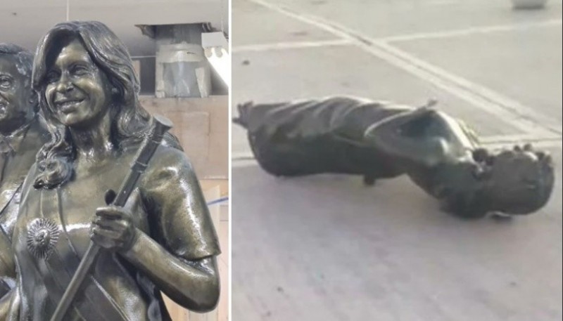 estatua Cristina Kirchner vandalizada 