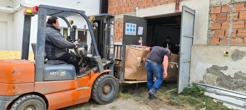 Traslado de las máquinas.