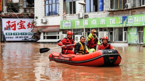 Inundaciones en China a causa del calentamiento. (Foto: AFP)
