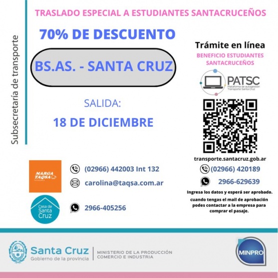 Descuento del 70 % para comprar pasajes terrestres