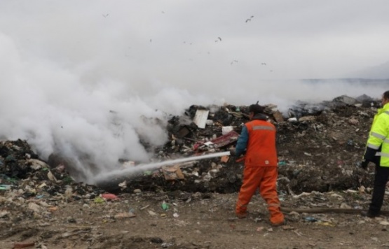 Incendio en basural de Puerto Natales